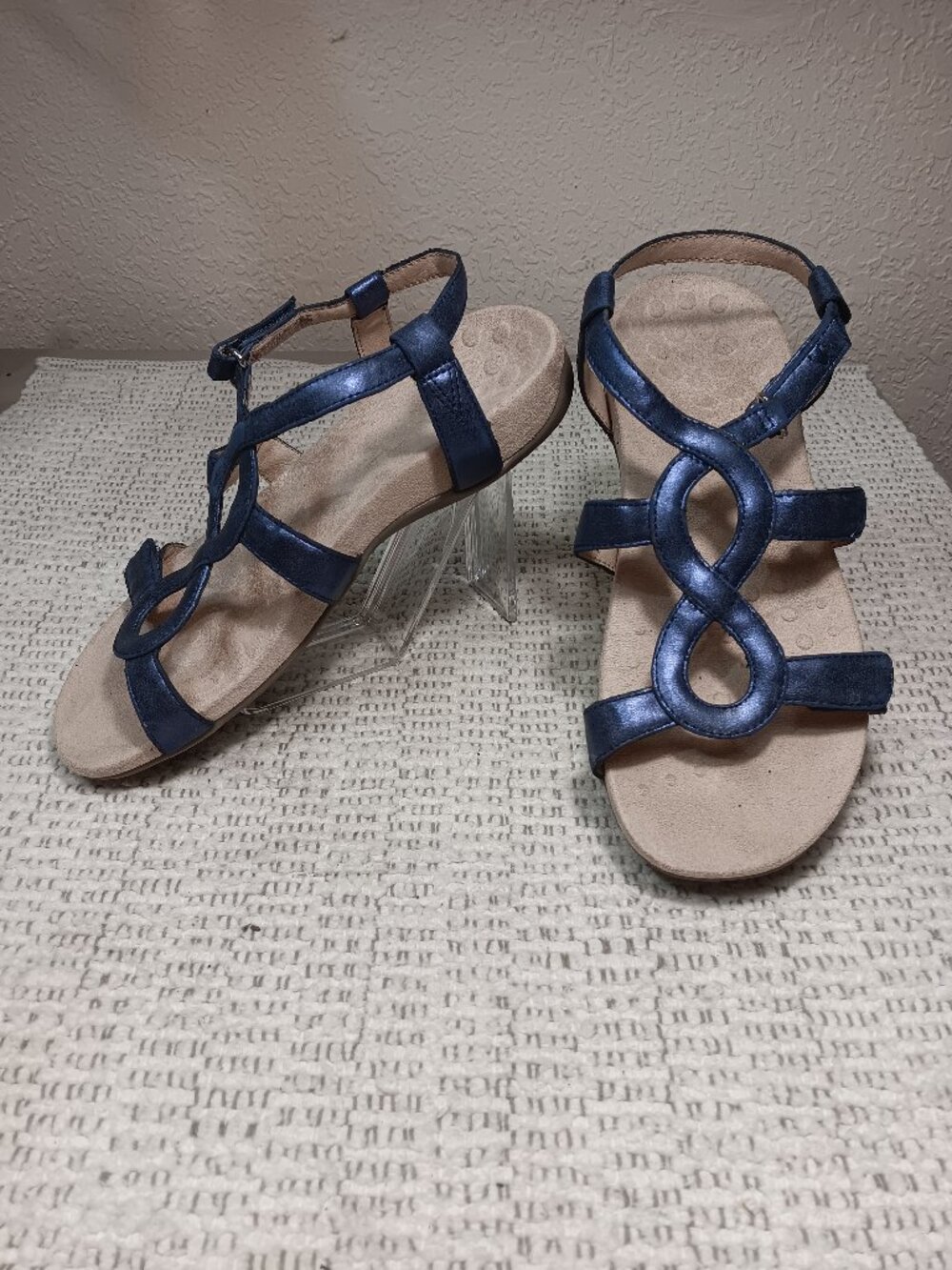 Vionic 'Jodie' Women's Blue Purple Shimmer Metallic Adjustable Sandals sz 8